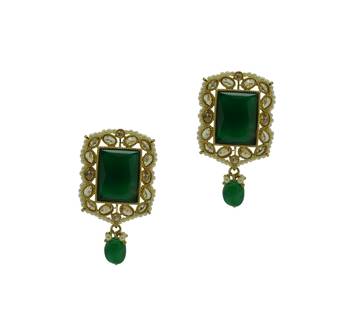 Green cubic zirconia earrings 1
