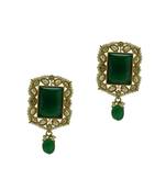 Green cubic zirconia earrings
