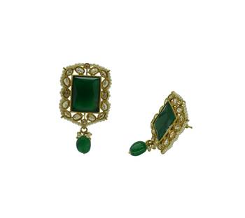 Green cubic zirconia earrings 2