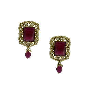 Ruby cubic zirconia earrings 1