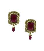 Ruby cubic zirconia earrings