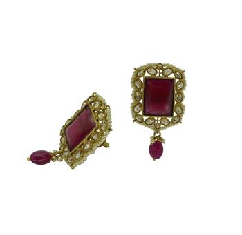 Ruby cubic zirconia earrings 2