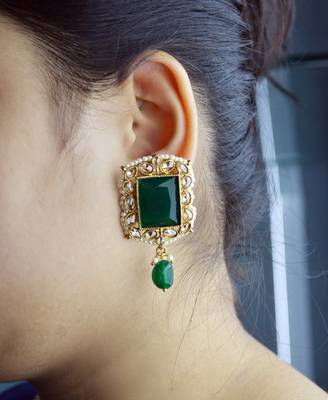 Green cubic zirconia earrings 3