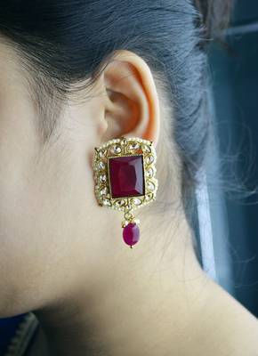 Ruby cubic zirconia earrings 3