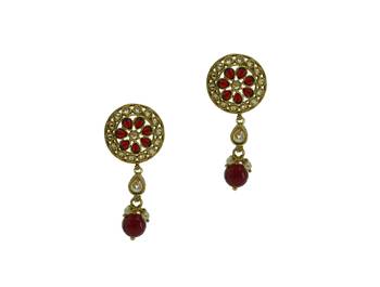 Ruby cubic zirconia earrings 1