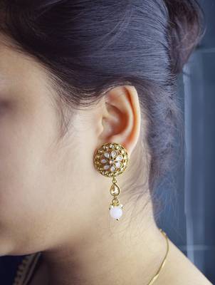 Pink cubic zirconia earrings 2