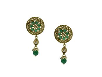 Green cubic zirconia earrings 1