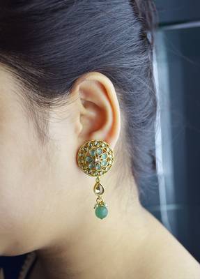 Green cubic zirconia earrings 2