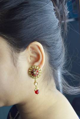 Ruby cubic zirconia earrings 3