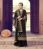 Black Embroidered Faux Georgette Salwar