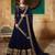 BLUE Embroidered Georgette Semi Stitched Salwar With Dupatta