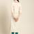 Women's Off white embroidered a line kurta With Solid Pant