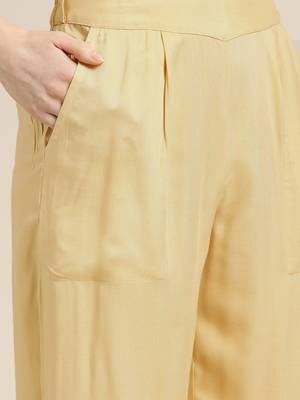Women's Blue embroidered straight kurta with Solid palazzo 5