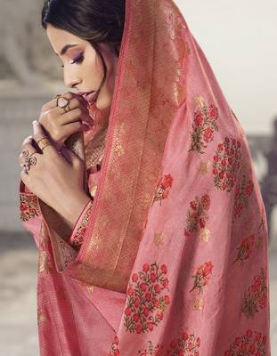 Baby Pink Embroidered Tussar Silk Salwar 3