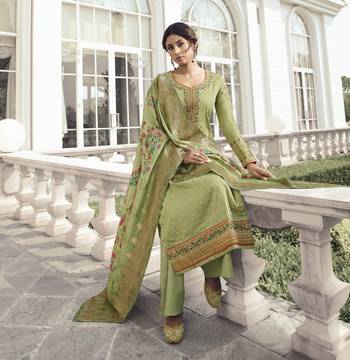 Light Green Embroidered Tussar Silk Salwar 2