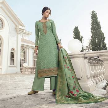 Green Embroidered Tussar Silk Salwar 1