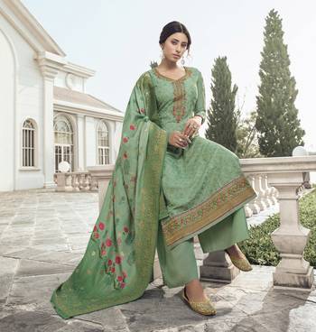 Green Embroidered Tussar Silk Salwar 2