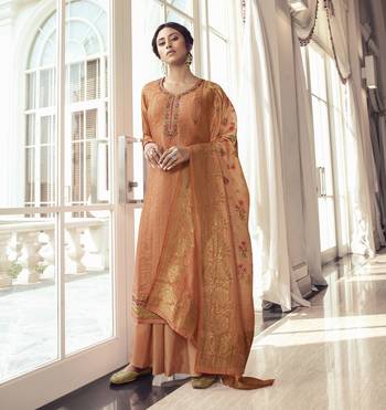 Dark Peach Embroidered Tussar Silk Salwar 2