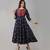 Women's  Blue Cotton Anarkali Floral Printed Kurta