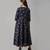 Women's  Blue Cotton Anarkali Floral Printed Kurta