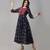 Women's  Blue Cotton Anarkali Floral Printed Kurta