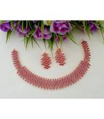 Elegant Designer Ruby Stone Necklace With A Pair Of Matching Ear Rings