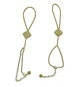 Gold cubic zirconia haath-phool-hath-panja