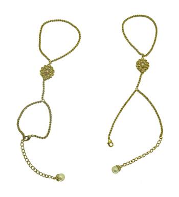 Gold cubic zirconia haath-phool-hath-panja 1