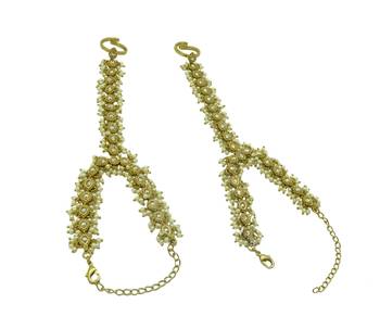 Gold cubic zirconia haath-phool-hath-panja 1