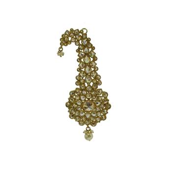Gold cubic zirconia brooch 1