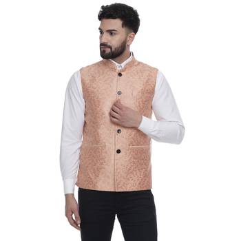 Pink Brasso Banarasi Nehru Jacket 1