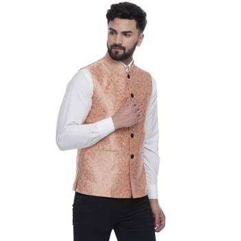 Pink Brasso Banarasi Nehru Jacket 2