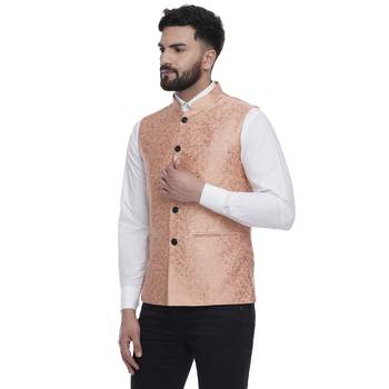Pink Brasso Banarasi Nehru Jacket 3