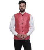 Pink Brasso Banarasi Nehru Jacket