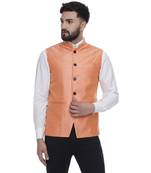 Pink Brasso Jacquard Nehru Jacket