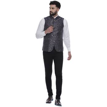 Blue Brasso Banarasi Nehru Jacket 5