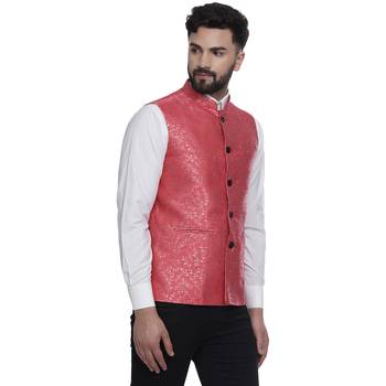 Pink Brasso Banarasi Nehru Jacket 3