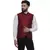 Maroon Brasso Jacquard Nehru Jacket