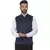 Blue Plain Faux Velvet Nehru Jacket