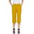 Mustard plain blended cotton capris-3-4-pants