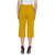 Mustard plain blended cotton capris-3-4-pants