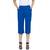 Turquoise plain blended cotton capris-3-4-pants