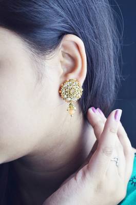 Orange cubic zirconia earrings 3