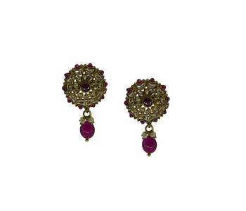Maroon cubic zirconia earrings 1