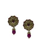 Maroon cubic zirconia earrings