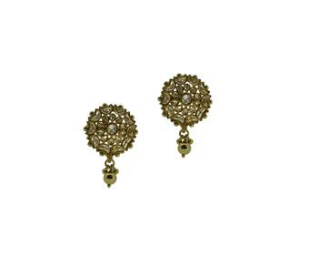 Gold cubic zirconia earrings 1