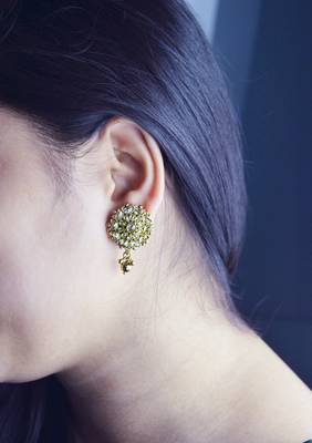 Gold cubic zirconia earrings 3