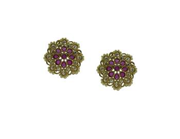 Maroon cubic zirconia earrings 1
