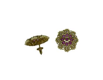 Maroon cubic zirconia earrings 2