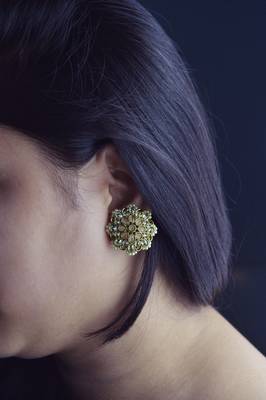 Orange cubic zirconia earrings 3